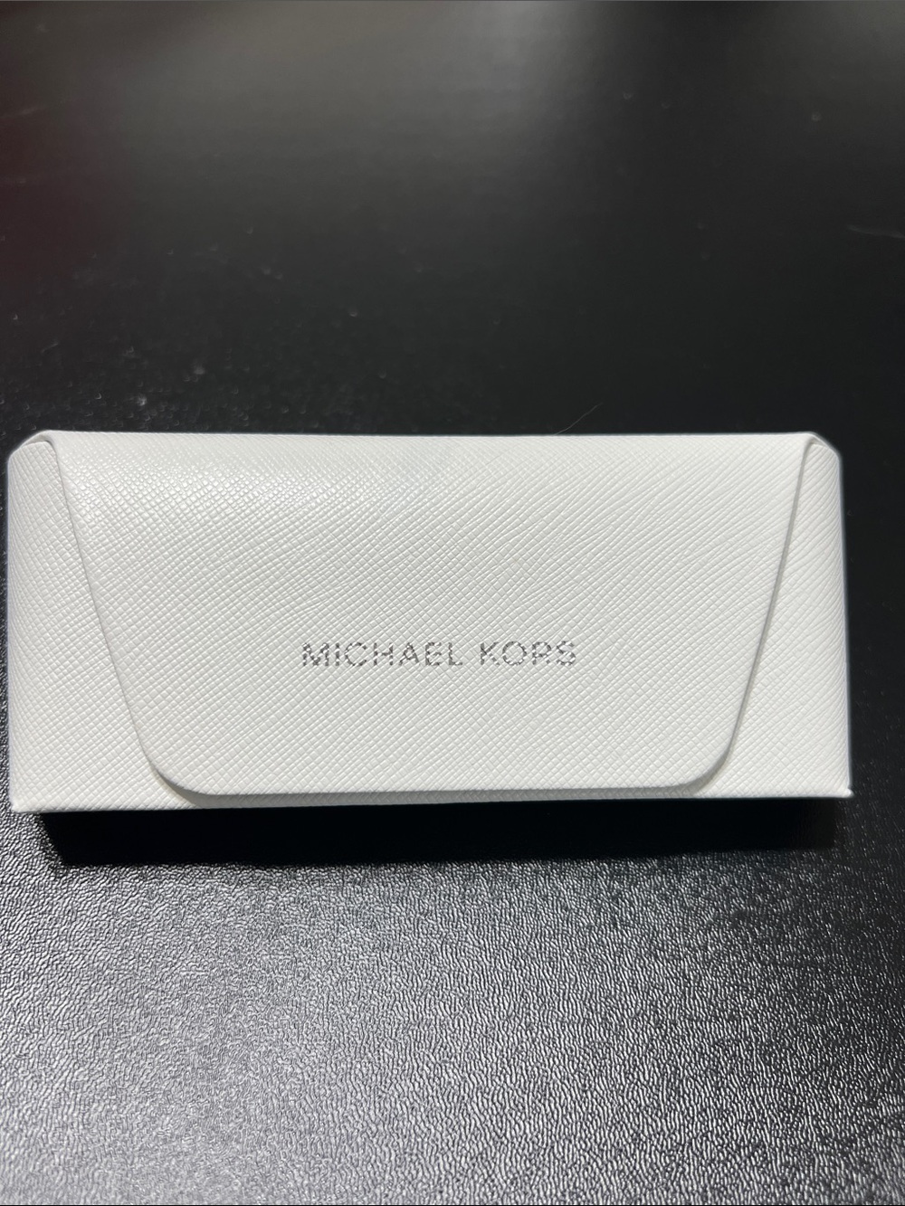 Michael Kors White Sunglasses Case with Logo Emboss